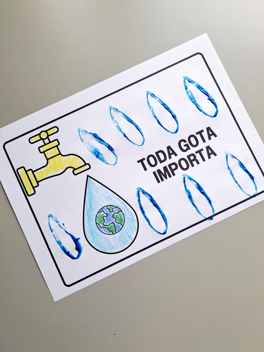 DIA DA ÁGUA - TODA GOTA IMPORTA (FOLHINHA TORNEIRA)