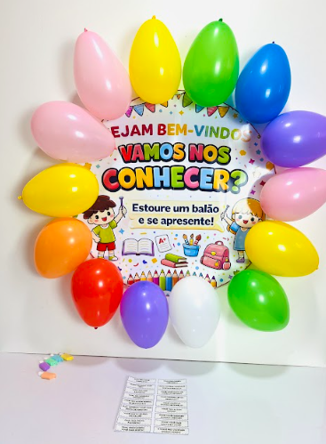 PAINEL E DINÂMICA - VOLTA ÀS AULAS - BALÕES INTERATIVOS