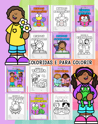 CAPAS PARA CADERNOS - JARDIM ENCANTADO