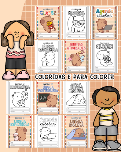 CAPAS PARA CADERNOS - CAPIVARAS