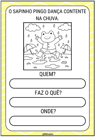 64 FICHAS DE INTERPRETAÇÃO DE FRASES COM DESENHOS PARA COLORIR - Imagem 3